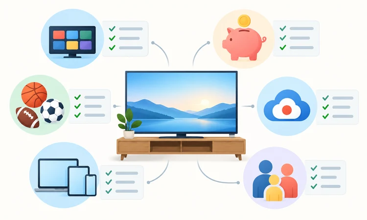 Evaluation criteria for YouTube TV alternatives