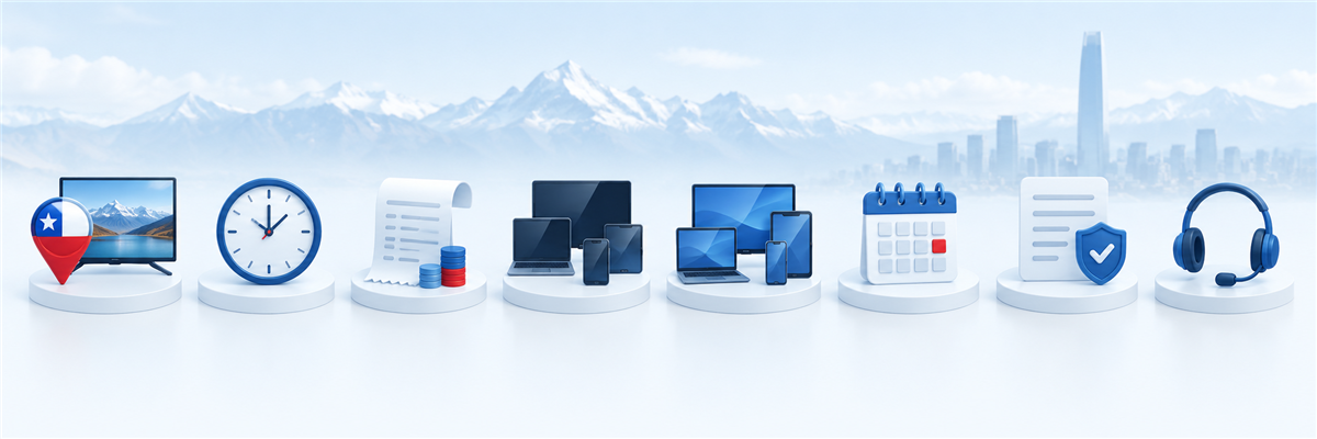 IPTV Chile evaluation criteria covering devices, cost, stability, guide, privacy, and help
